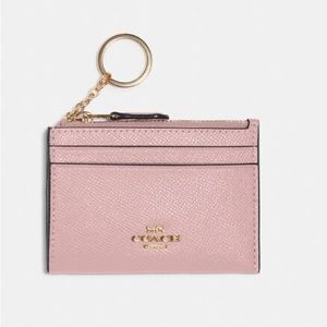 NWT Coach Mini Skinny ID Case Powder Pink 88250 Crossgrain Leather